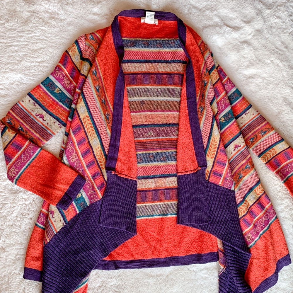 Freeway Patterned Aztec Boho Knit Cardigan